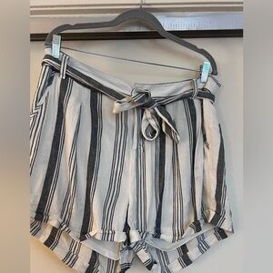 Torrid High Waist Striped Shorts - Black and White